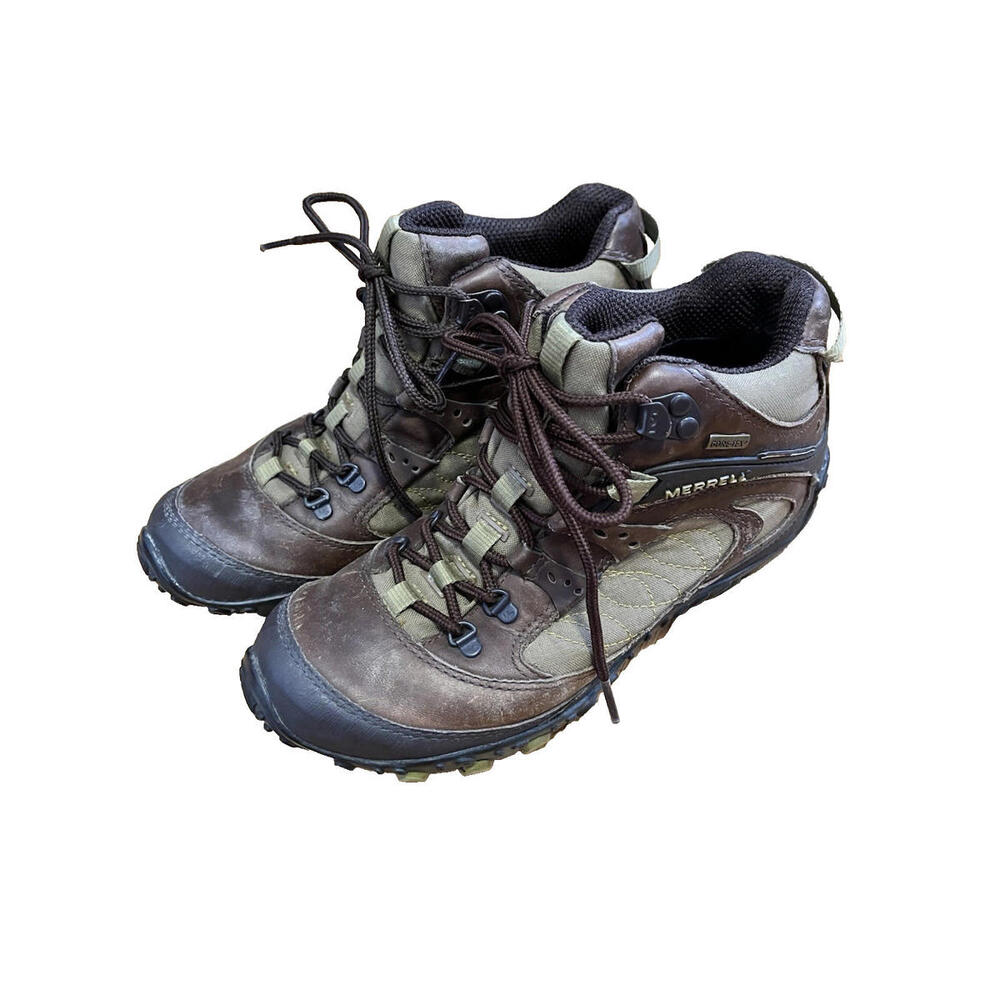 Merrell Chameleon Arc Mid Brown Leather Hiking GoreTex J87660 Women's Size 7